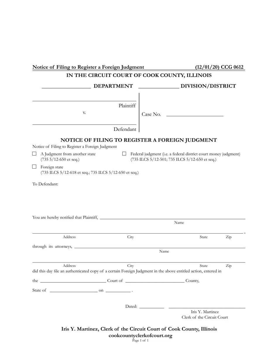 Form CCG0612 Fill Out, Sign Online and Download Fillable PDF, Cook County, Illinois