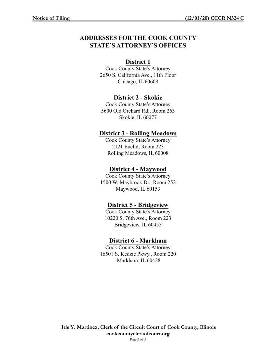 Form CCCR0324 Fill Out, Sign Online and Download Fillable PDF, Cook County, Illinois