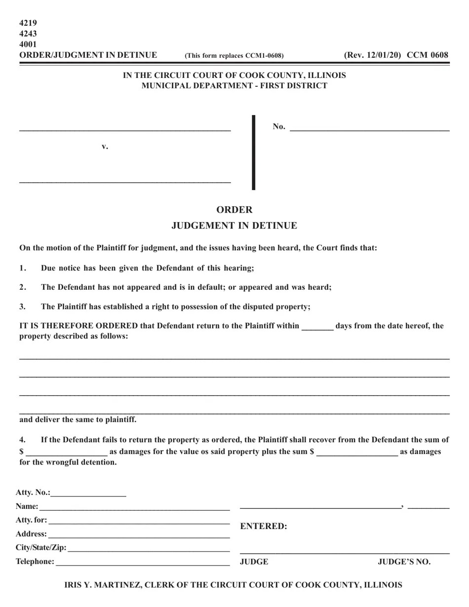 Form CCM0608 Fill Out, Sign Online and Download Fillable PDF, Cook