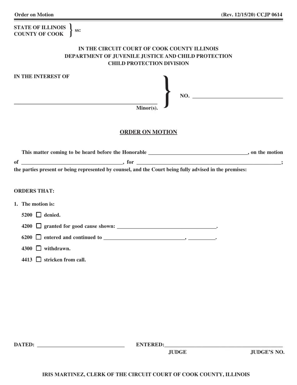 Form CCJP0614 Fill Out, Sign Online and Download Fillable PDF, Cook