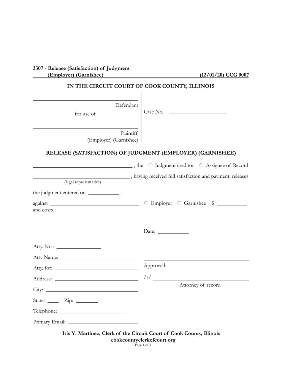 Form CCG0007 Fill Out, Sign Online and Download Fillable PDF, Cook County, Illinois