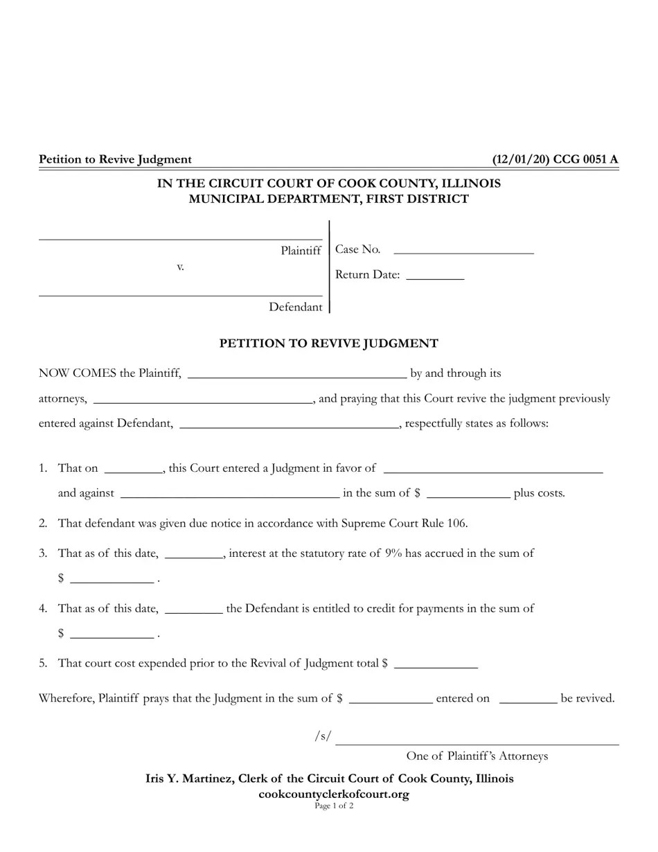 Form CCG0051 Fill Out, Sign Online and Download Fillable PDF, Cook County, Illinois