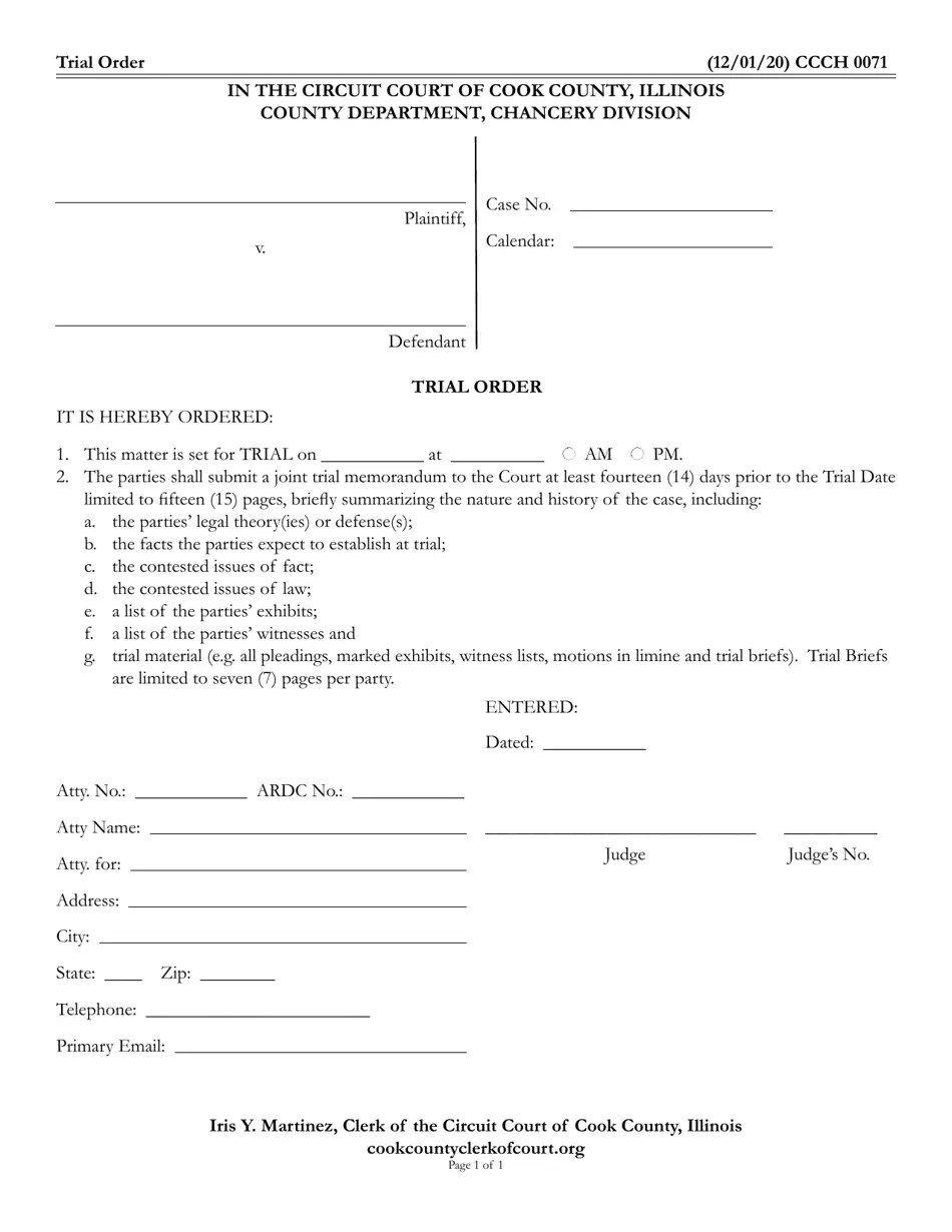 Form CCCH0071 Fill Out, Sign Online and Download Fillable PDF, Cook