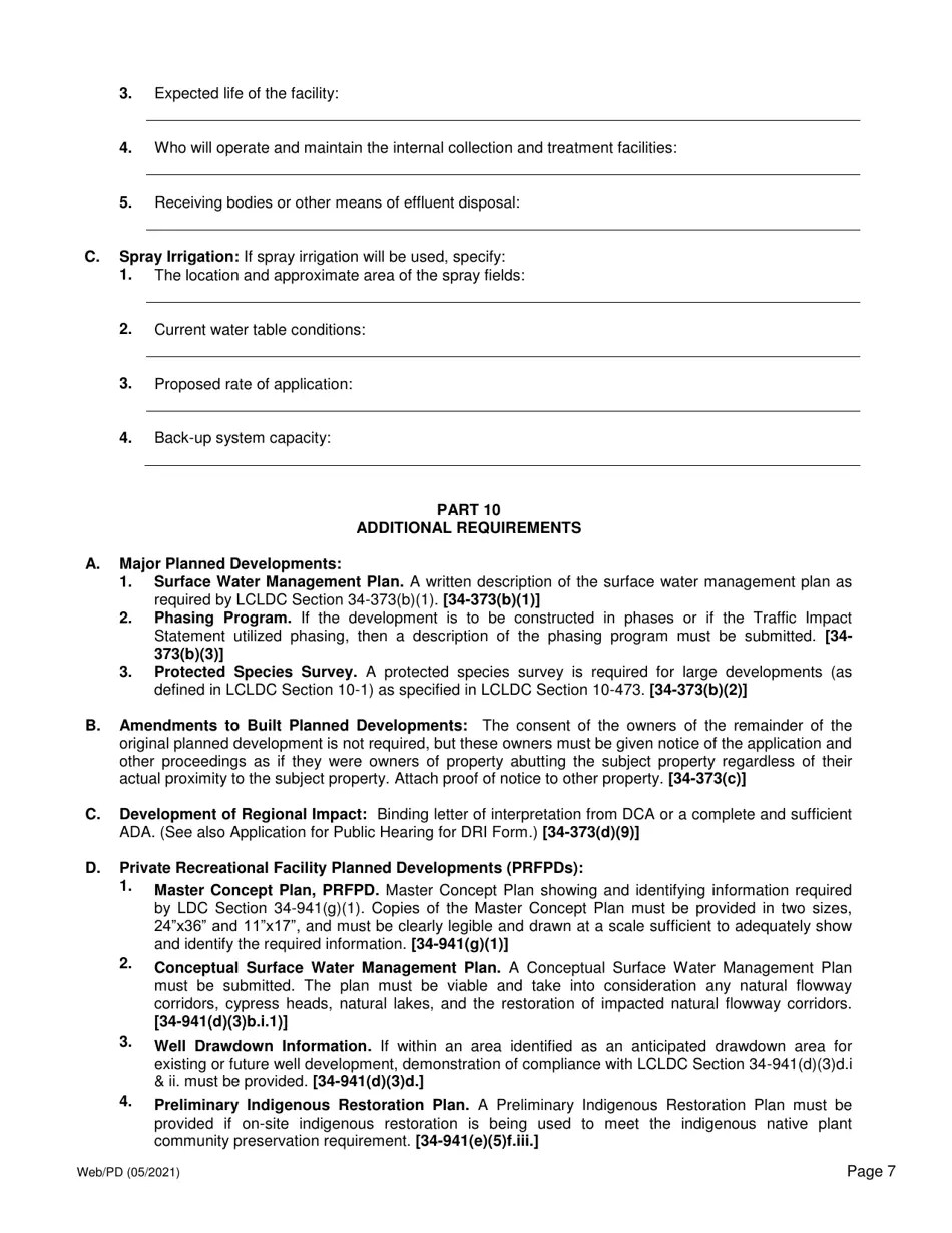 Lee County, Florida Application for Planned Development Public Hearing