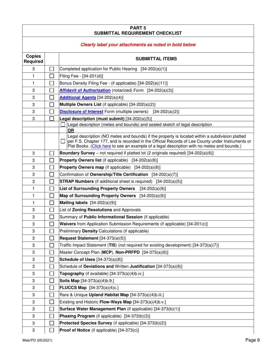 Lee County, Florida Application for Planned Development Public Hearing