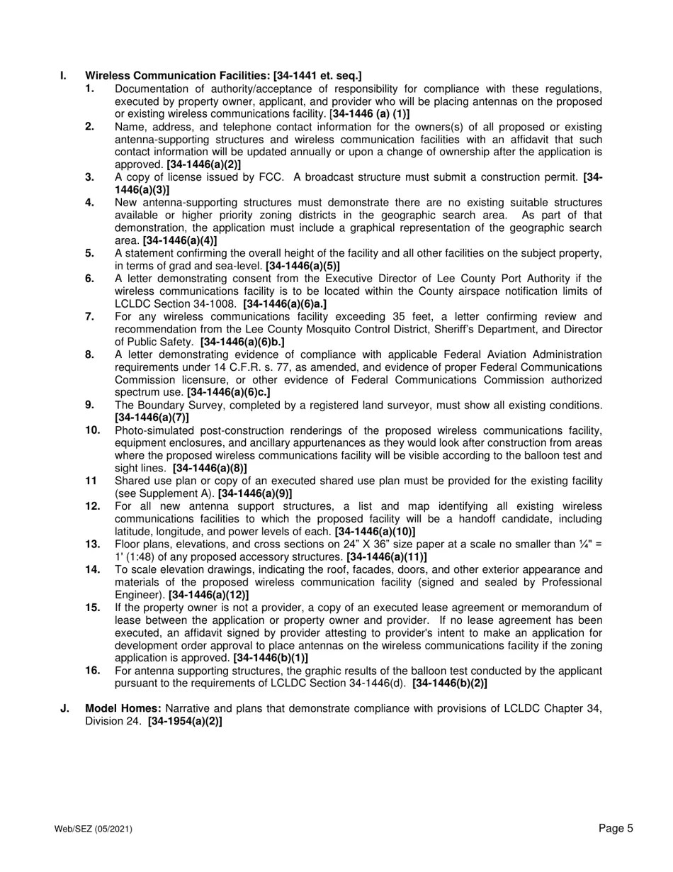 Lee County, Florida Application for Special Exception Public Hearing