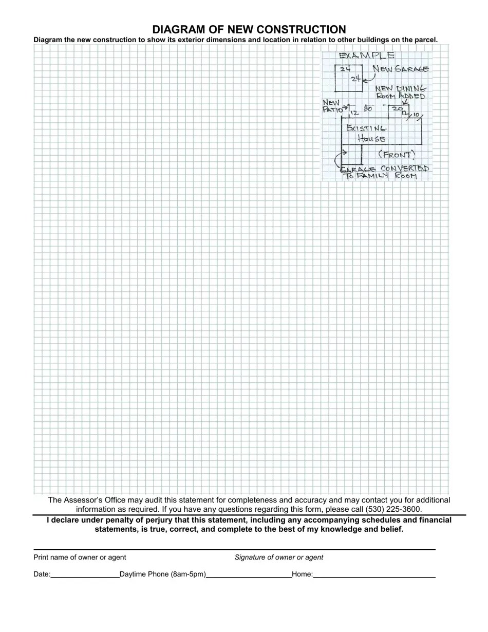 Shasta County, California Property Owner's Statement of New