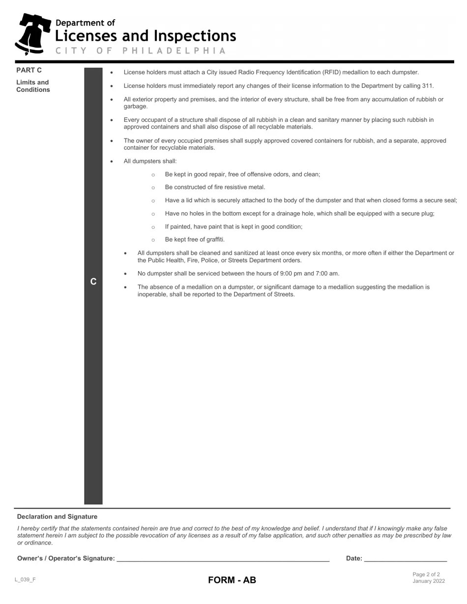 Form AB (L_039_F) Fill Out, Sign Online and Download Fillable PDF