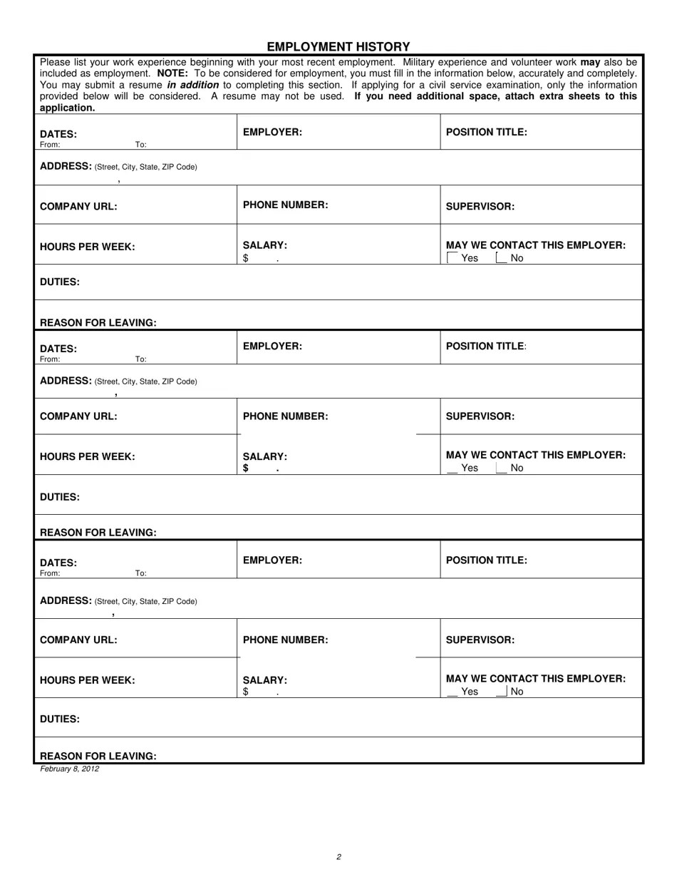 City of Findlay, Ohio Employment Applicatiinon Fill Out, Sign Online