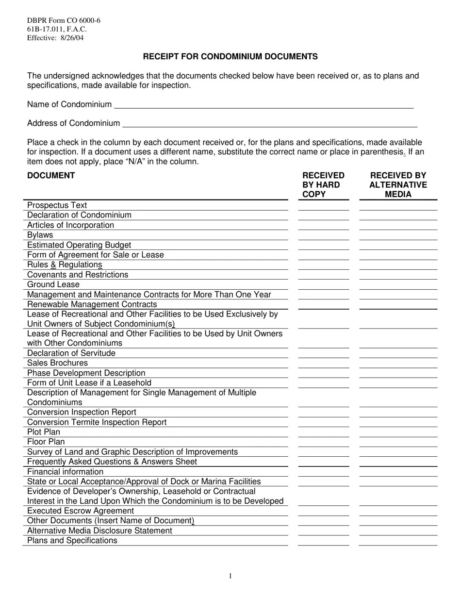 DBPR Form CO60006 Fill Out, Sign Online and Download Printable PDF