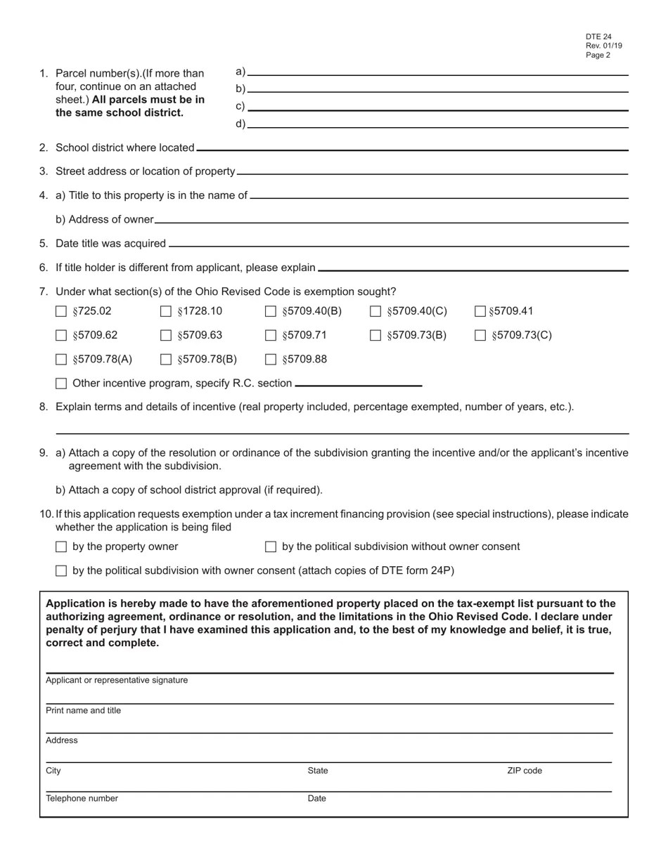 Form DTE24 Fill Out, Sign Online and Download Fillable PDF, Butler