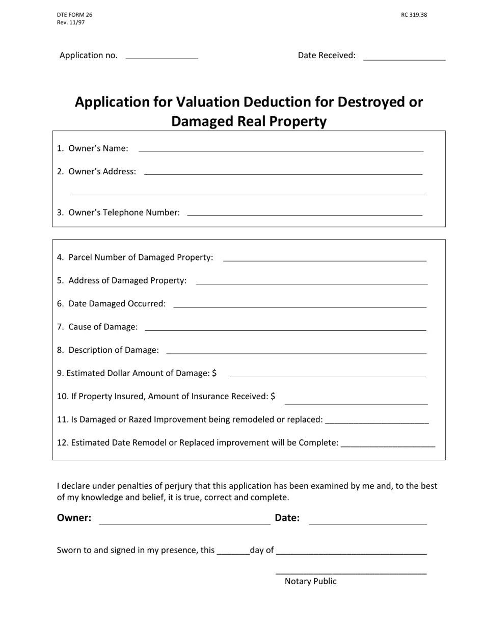 Form DTE26 Fill Out, Sign Online and Download Printable PDF, Butler
