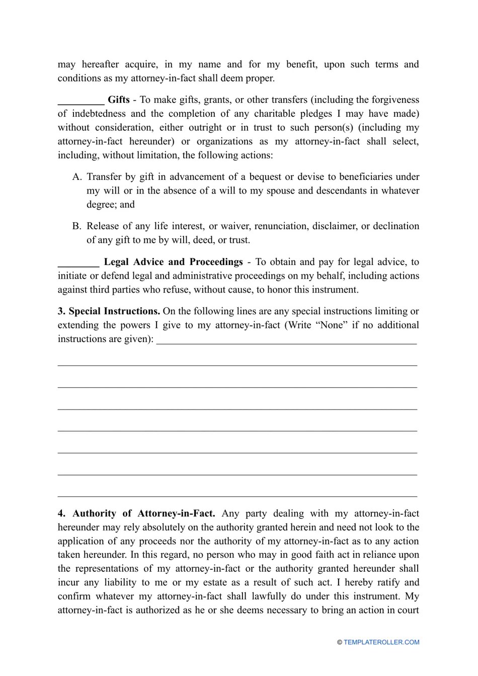 North Dakota Financial Power of Attorney Form Fill Out, Sign Online