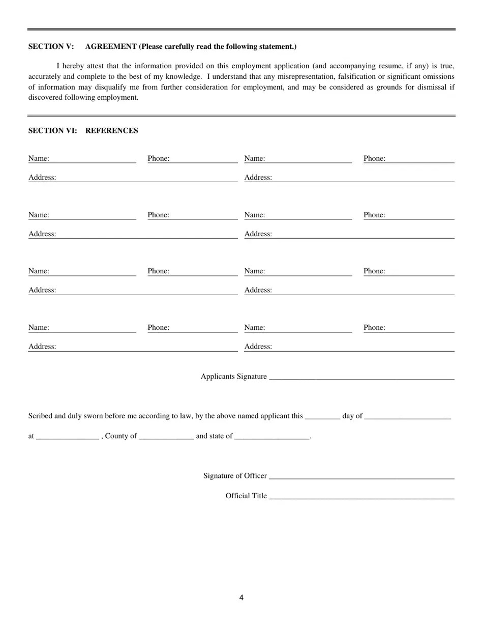 Athens County, Ohio Application for Employment Fill Out, Sign Online
