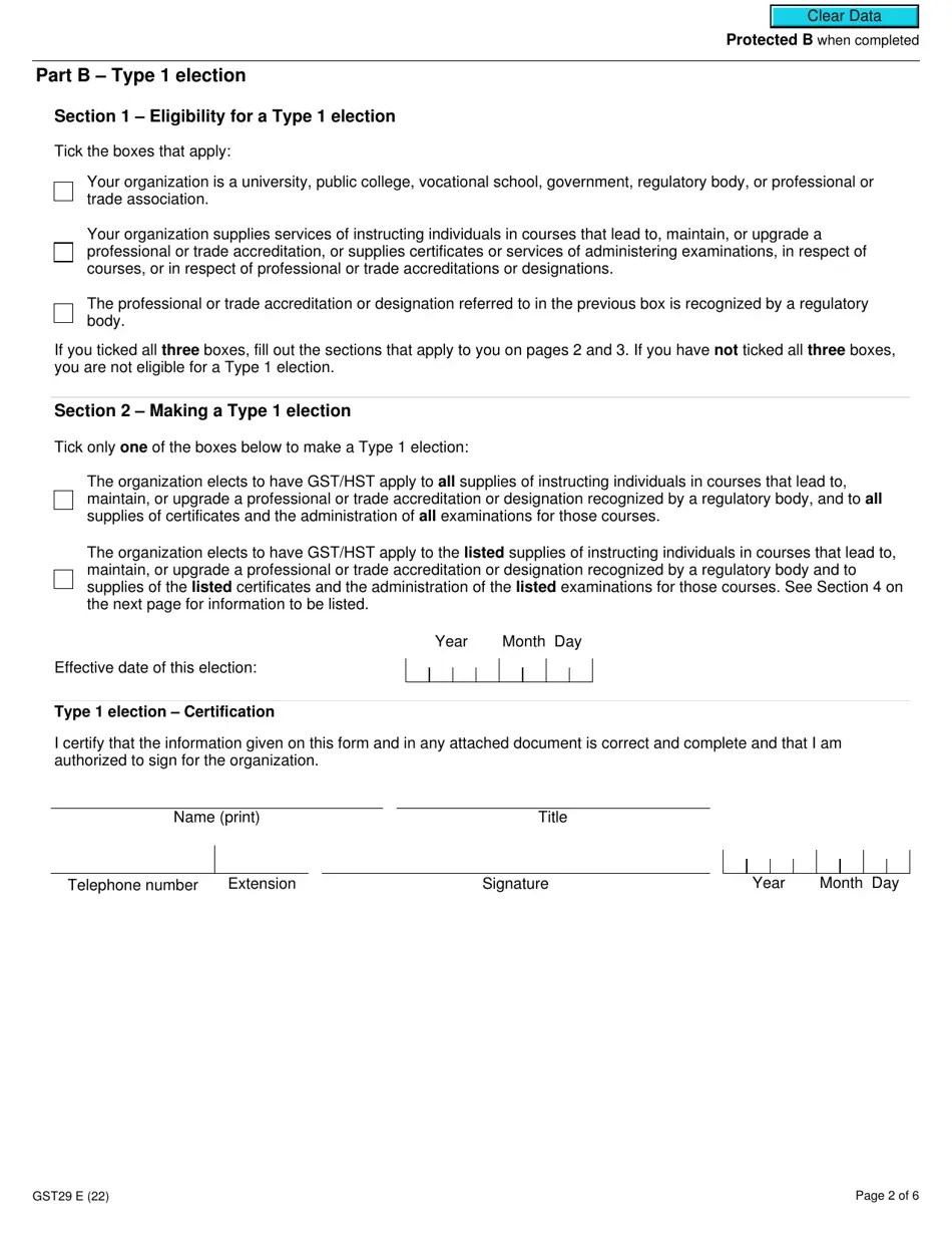 Form GST29 Download Fillable PDF or Fill Online Educational Services