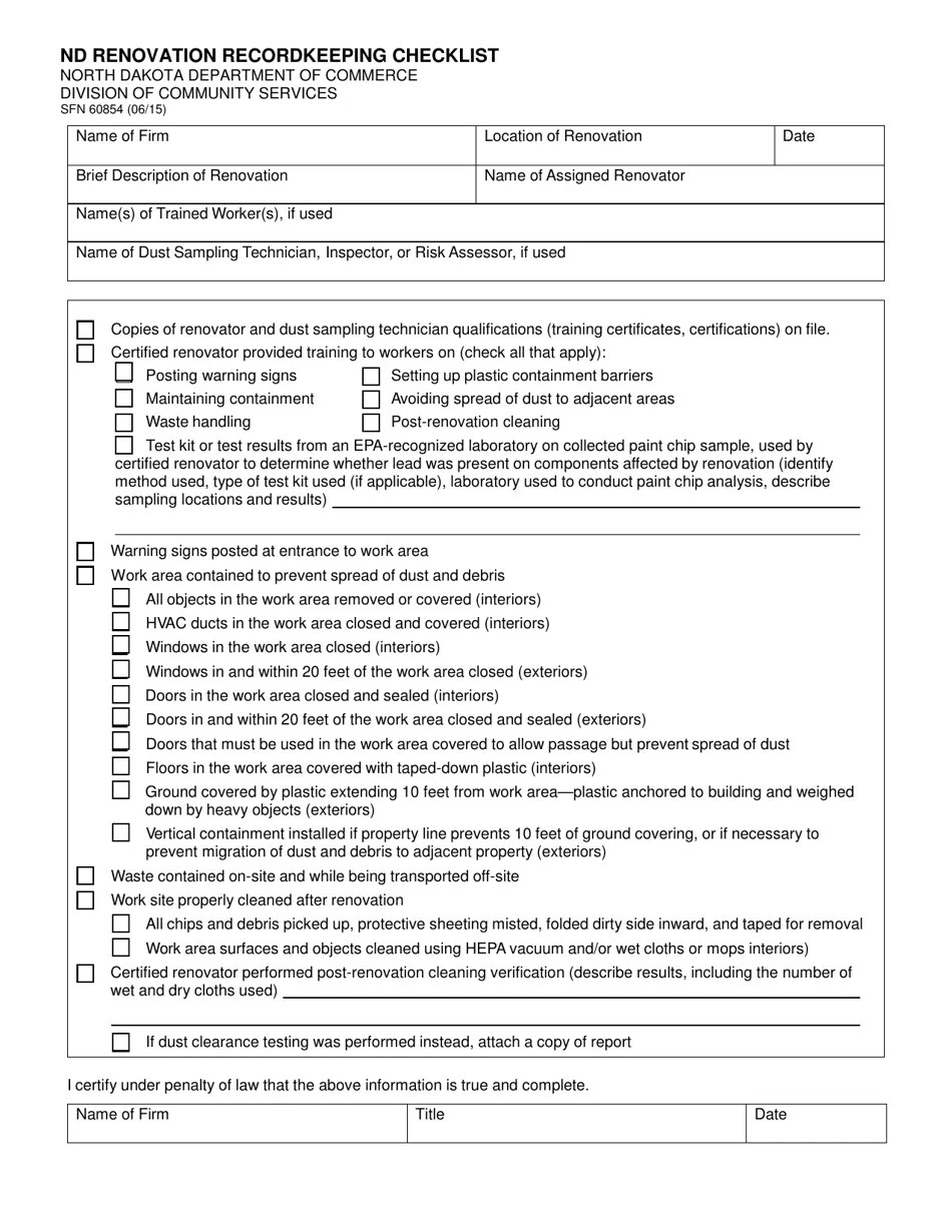 Form SFN60584 Download Fillable PDF or Fill Online Nd Renovation