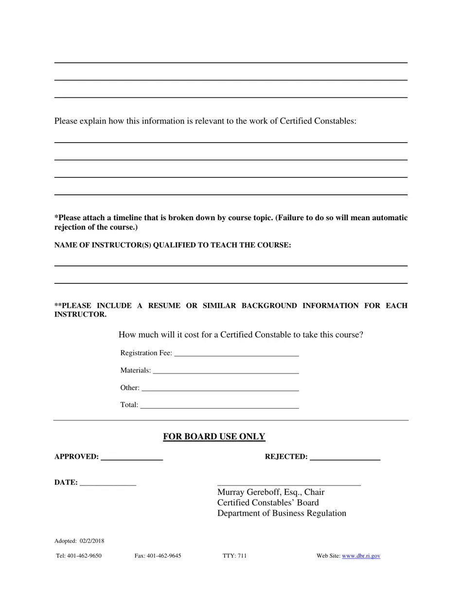 Rhode Island Application for Continuing Education Approval Fill Out