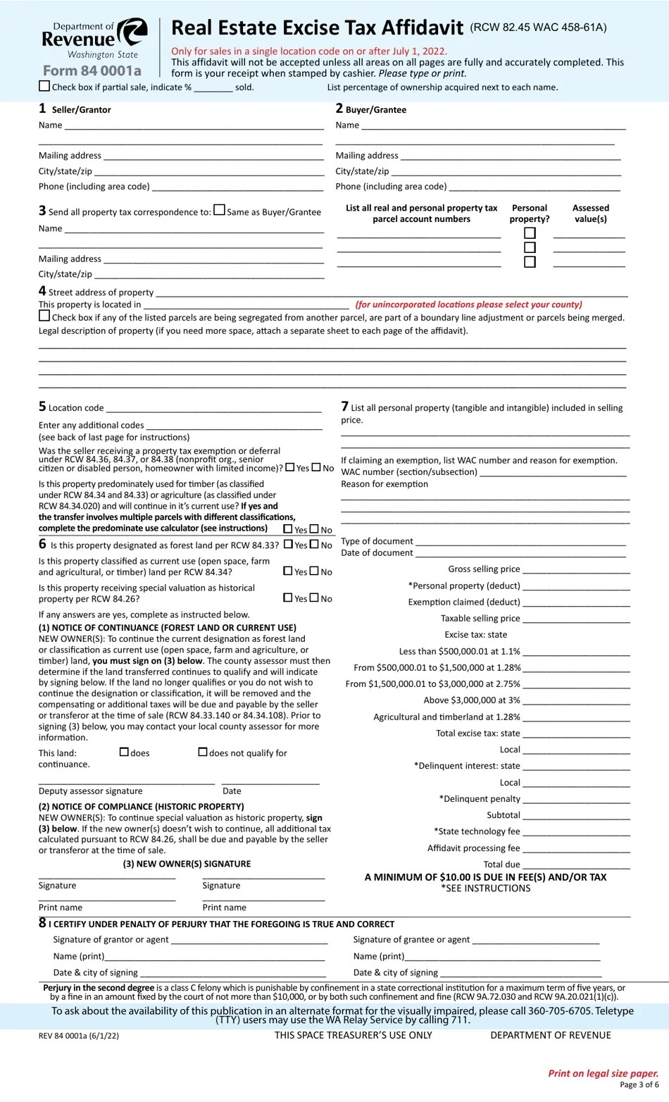 Form REV84 0001A Download Printable PDF or Fill Online Real Estate