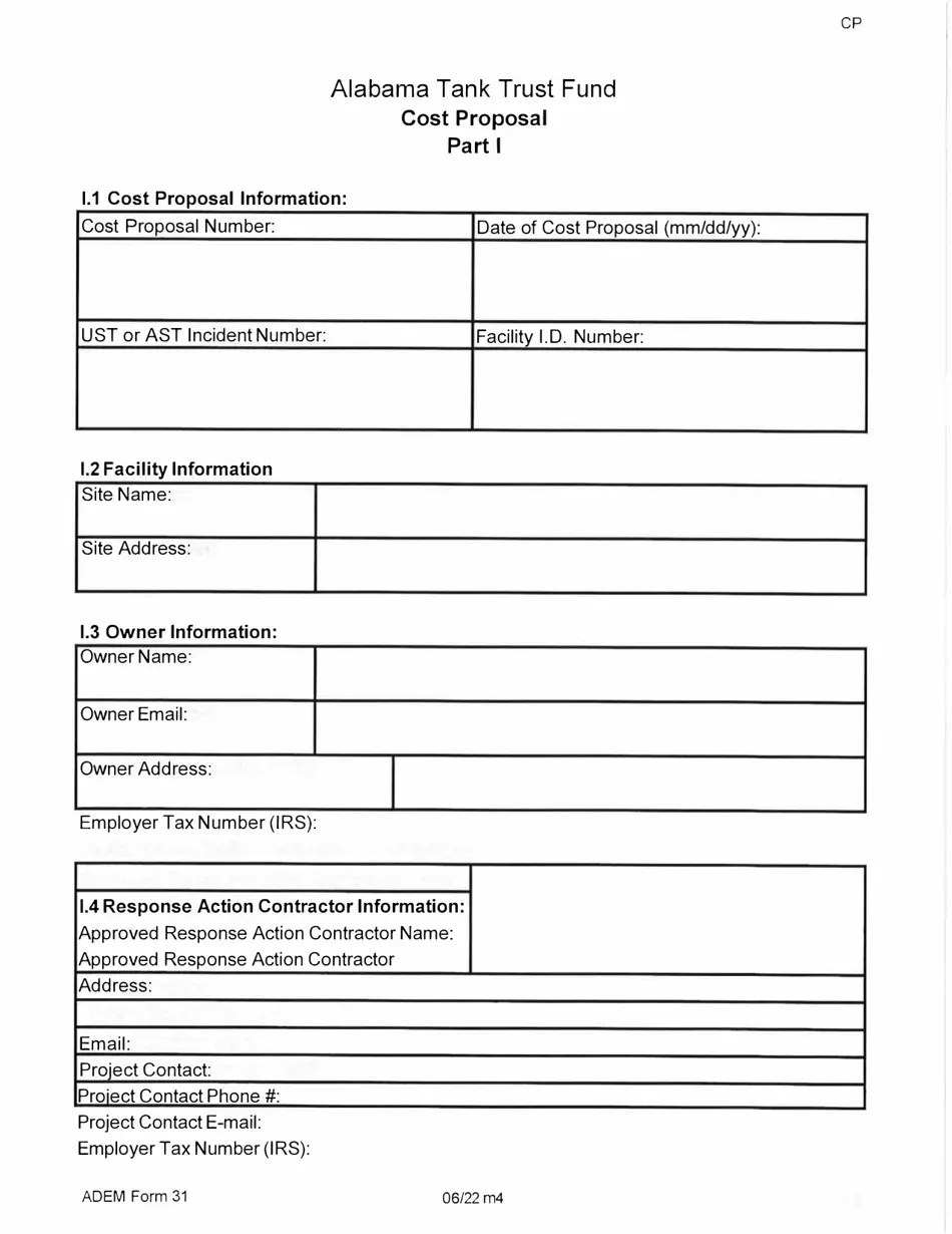 ADEM Form 31 Download Printable PDF or Fill Online Alabama Tank Trust