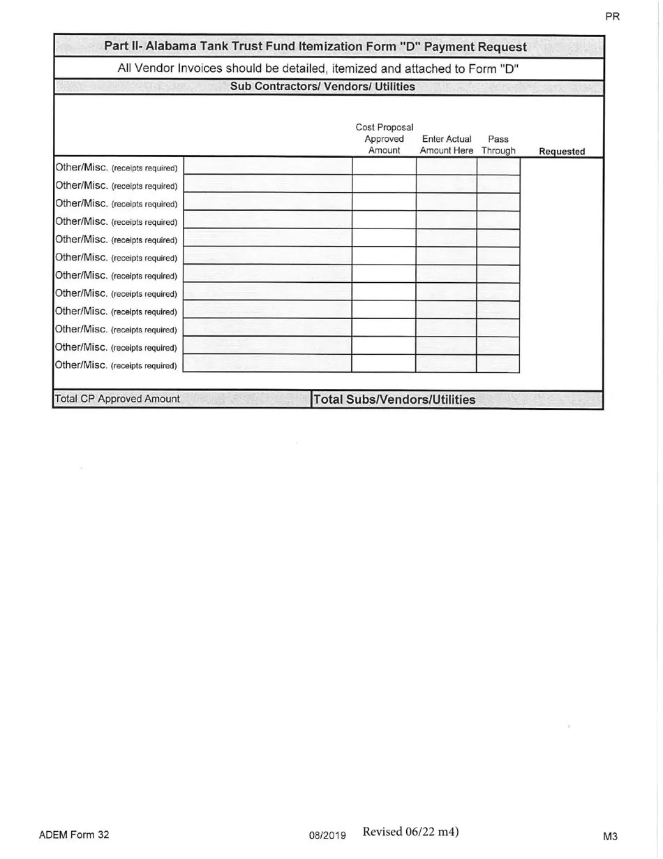 ADEM Form 32 Download Printable PDF or Fill Online Alabama Tank Trust