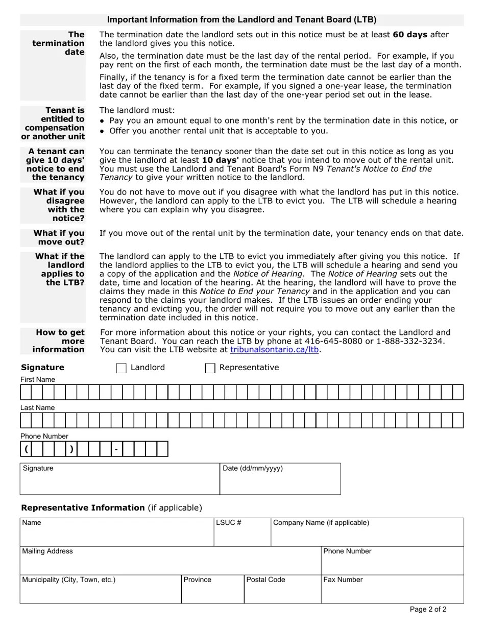 Form N12 Download Fillable PDF or Fill Online Notice to End Your