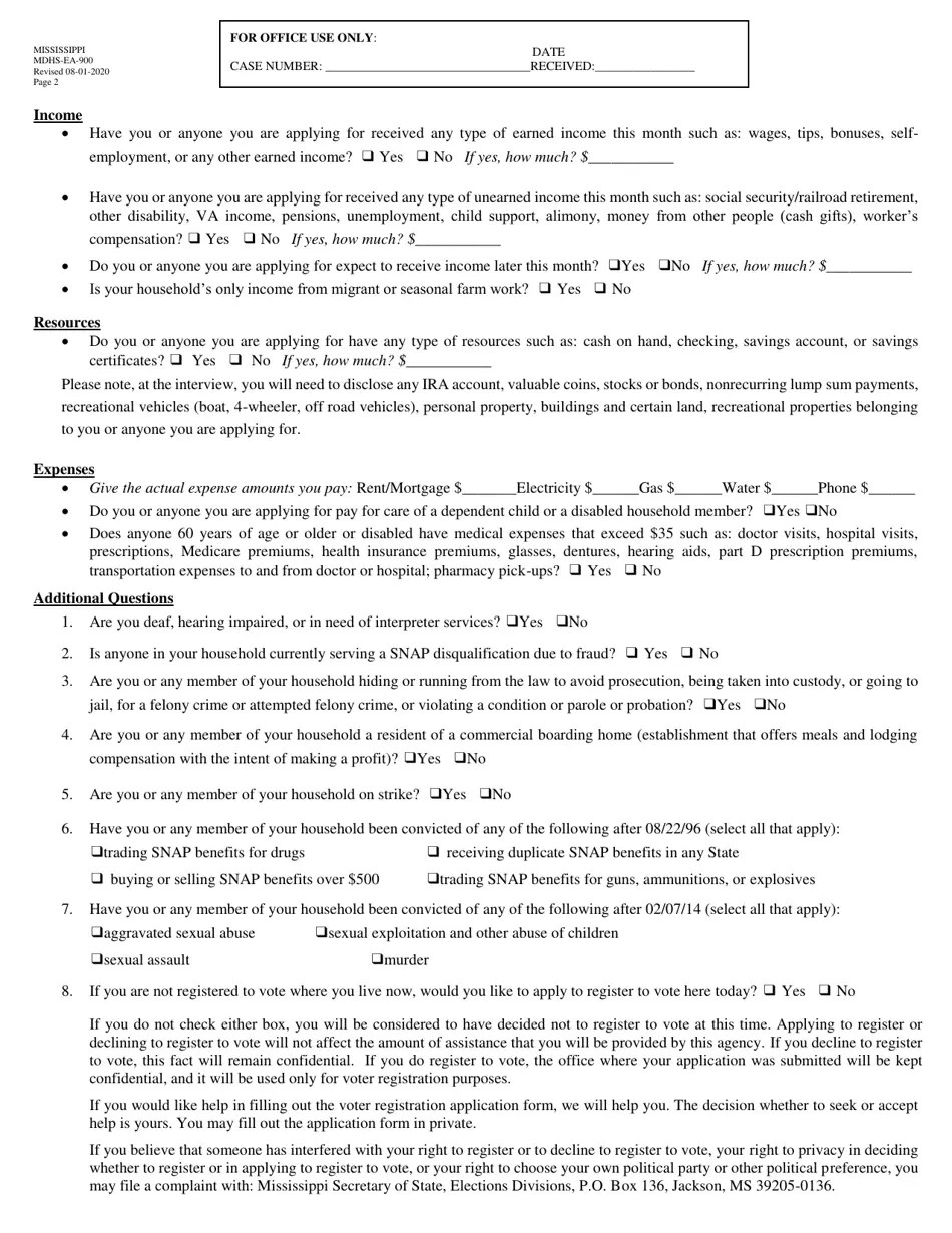 Form MDHSEA900 Download Fillable PDF or Fill Online Temporary