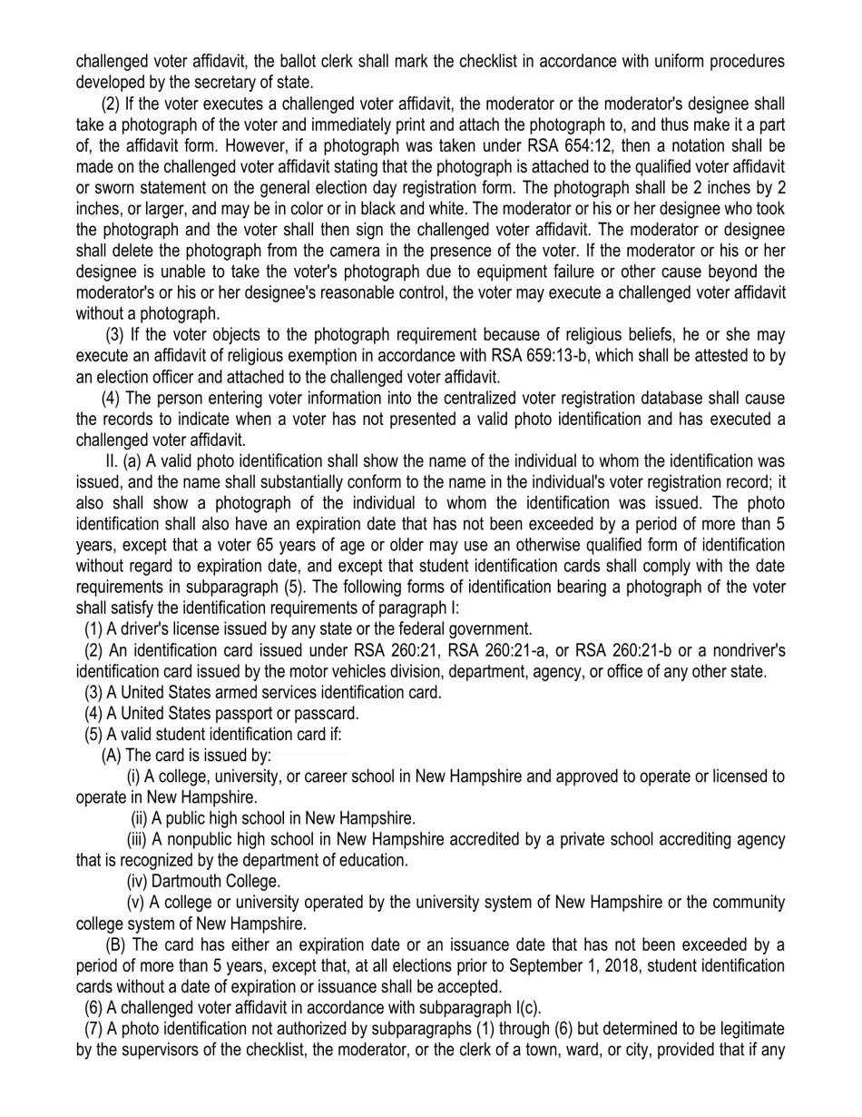 New Hampshire Election Day Registration and Nh Voter Id Law Fill Out, Sign Online and Download