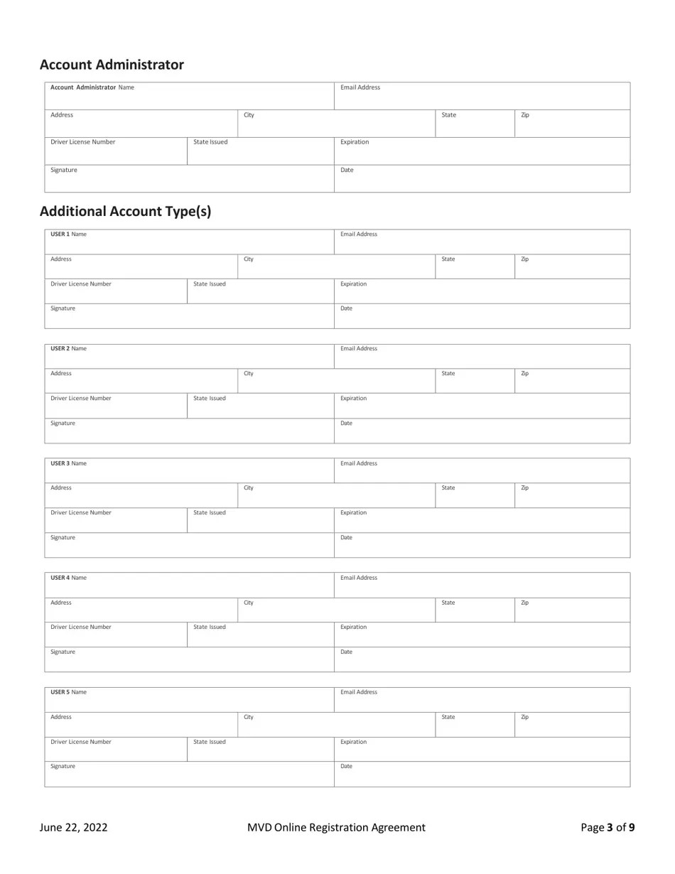 New Mexico Mvd Online Registration Agreement Download Printable PDF