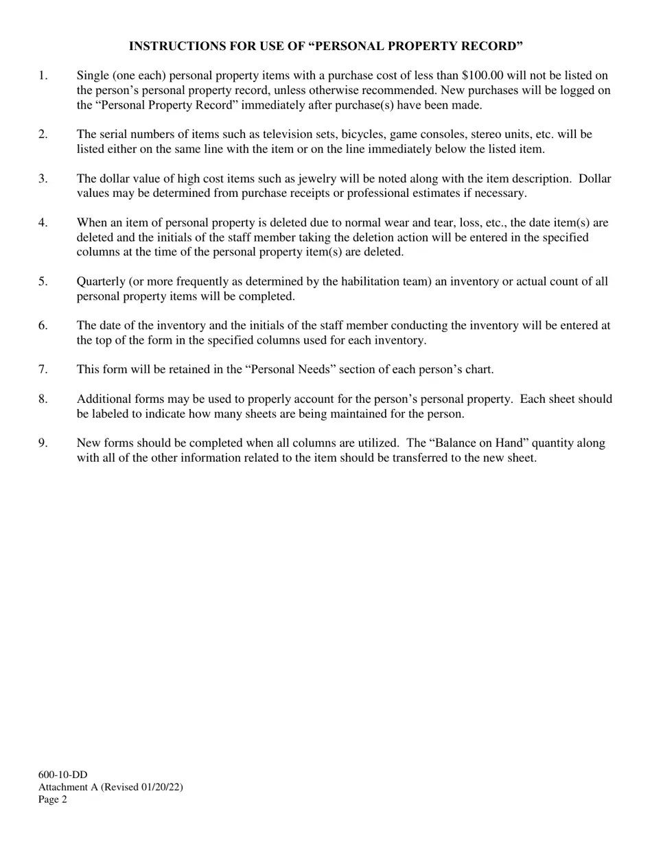 South Carolina Personal Property Record Fill Out, Sign Online and