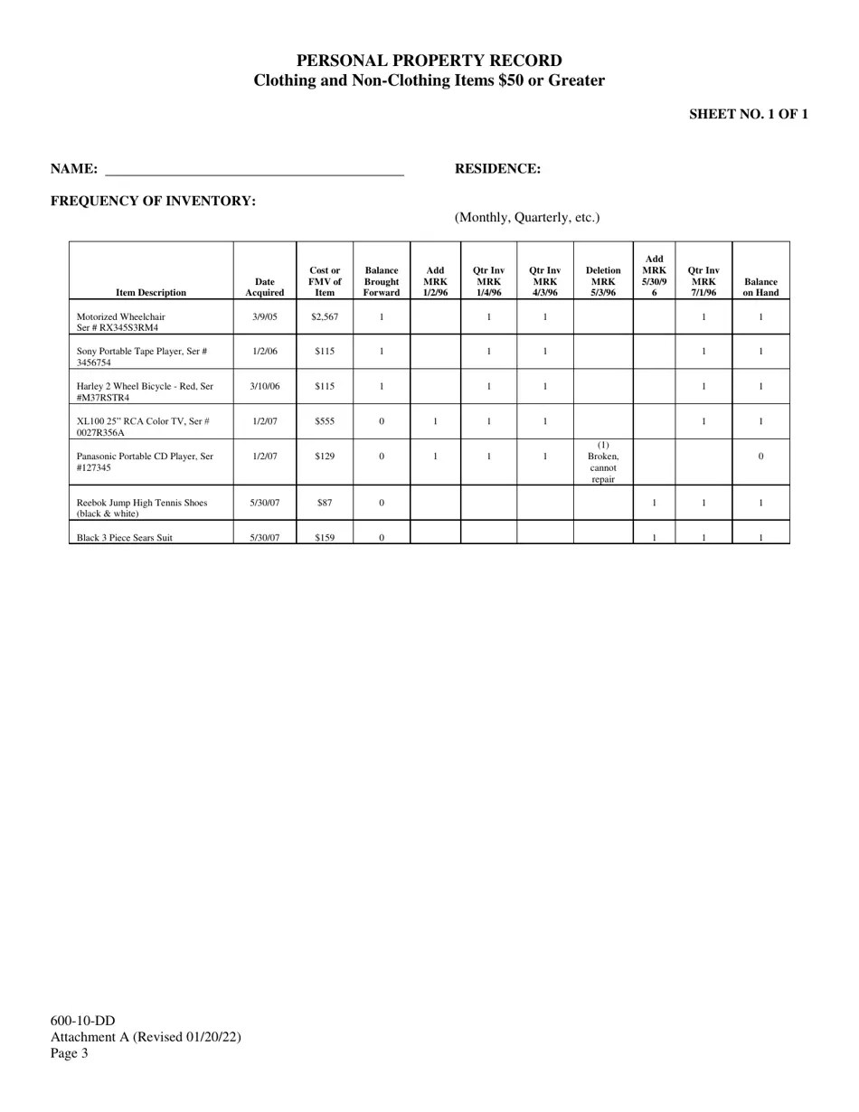 South Carolina Personal Property Record Fill Out, Sign Online and