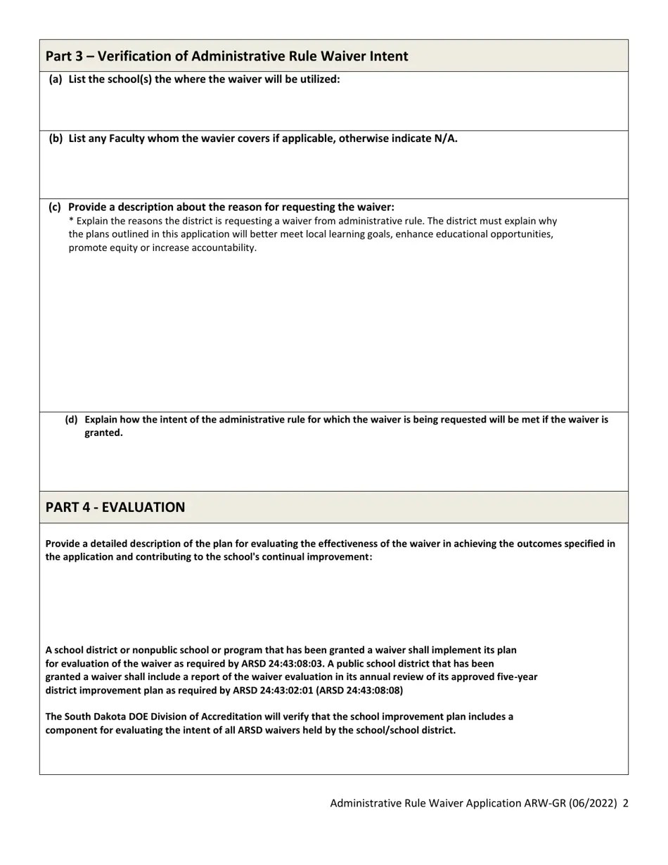 Form ARWGR1 Fill Out, Sign Online and Download Printable PDF, South