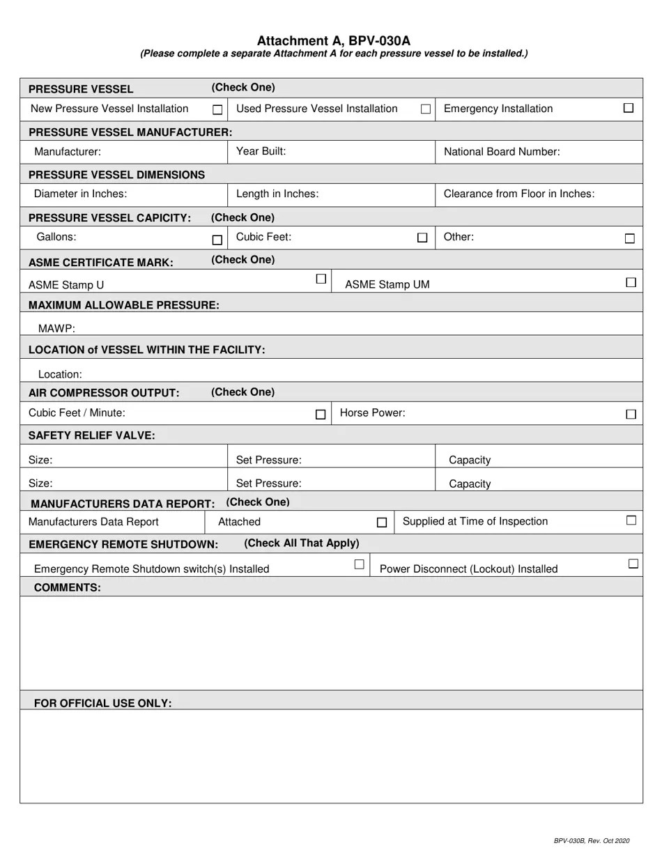 Form BPV030A Fill Out, Sign Online and Download Printable PDF