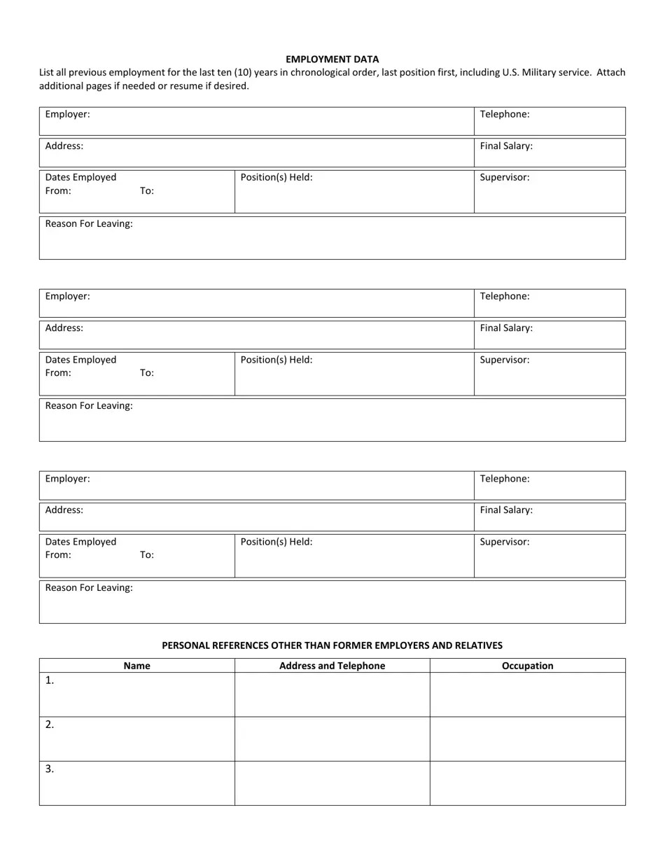 City of Parma, Ohio Application for Employment FullTime Fill Out