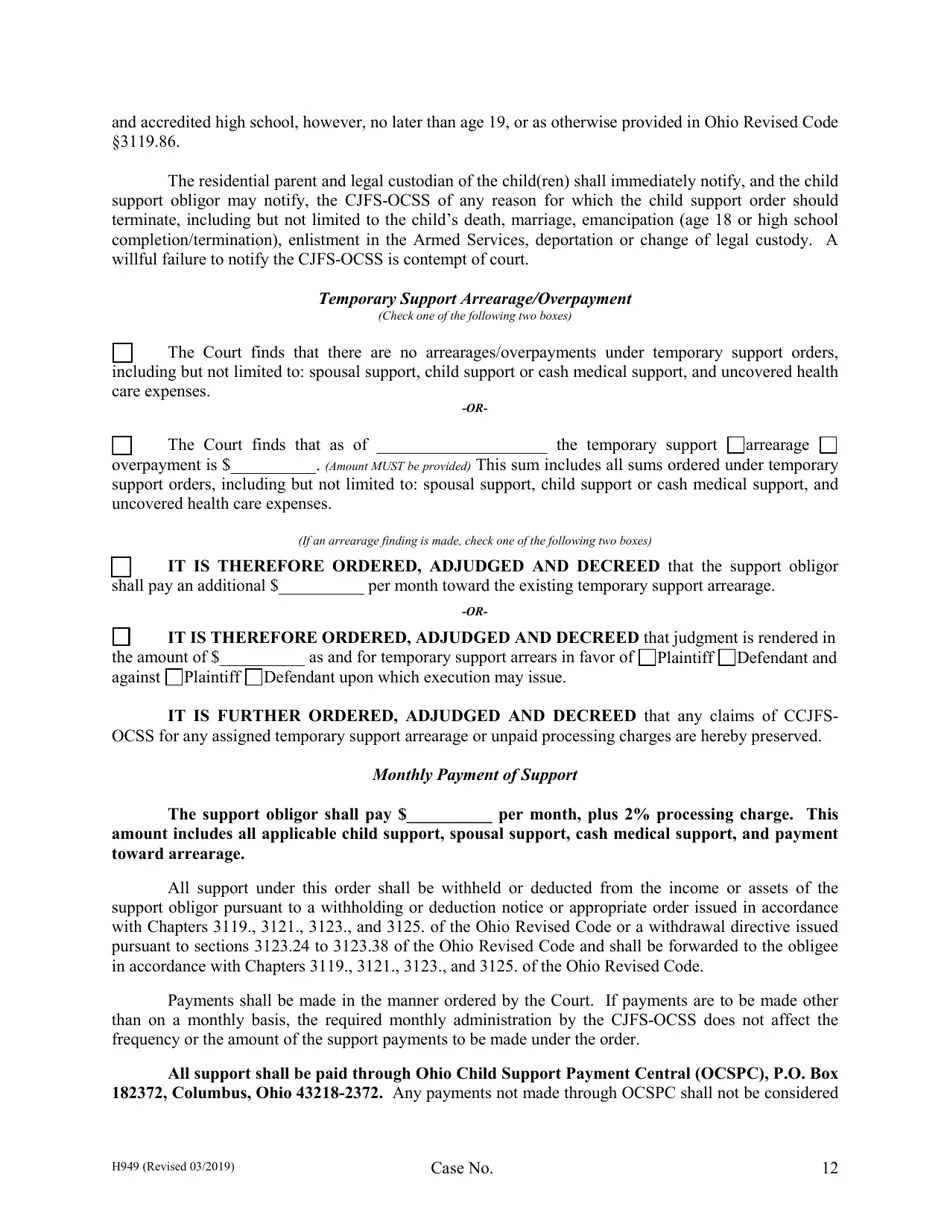 Form H949 Fill Out, Sign Online and Download Fillable PDF, Cuyahoga