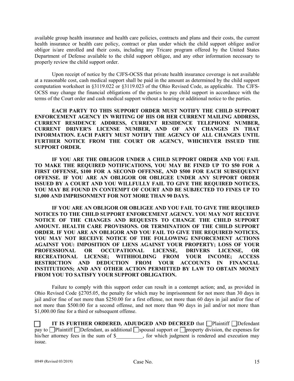 Form H949 Fill Out, Sign Online and Download Fillable PDF, Cuyahoga