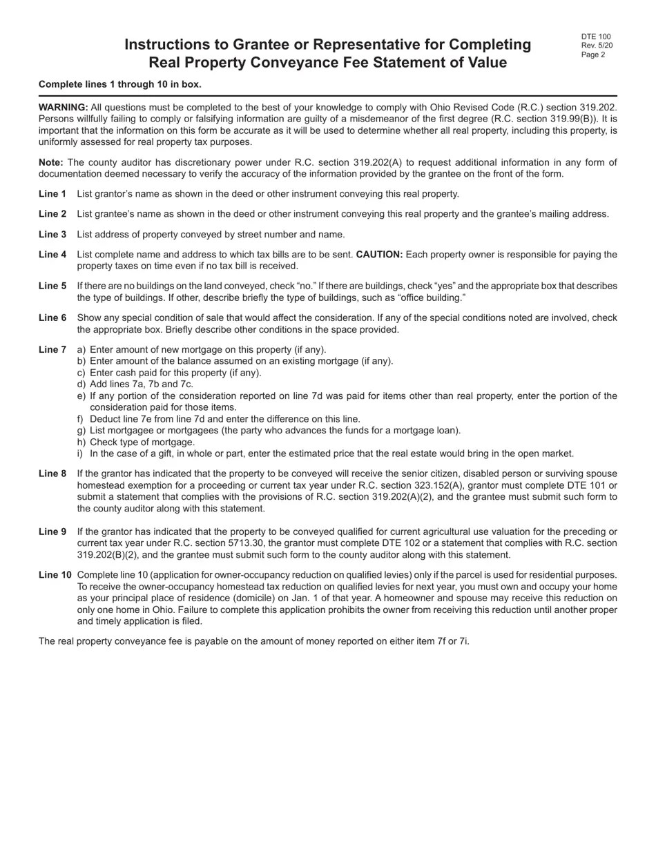 Form DTE100 Fill Out, Sign Online and Download Fillable PDF, Cuyahoga