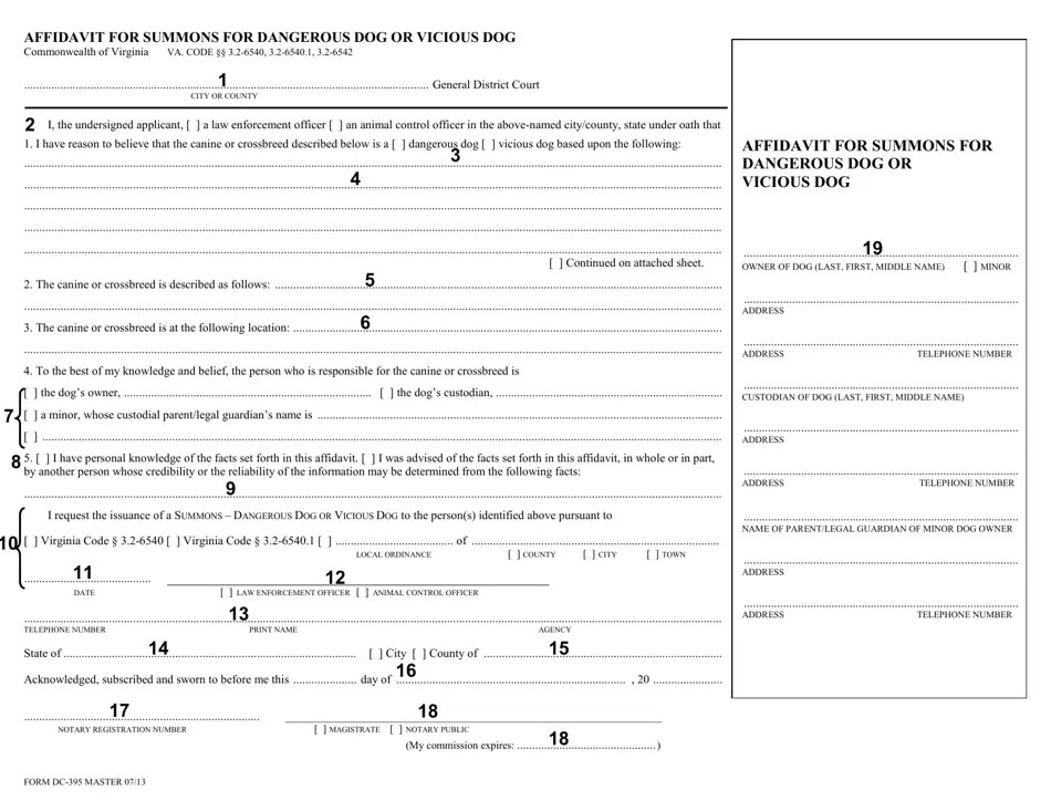Download Instructions for Form DC395 Affidavit for Summons for
