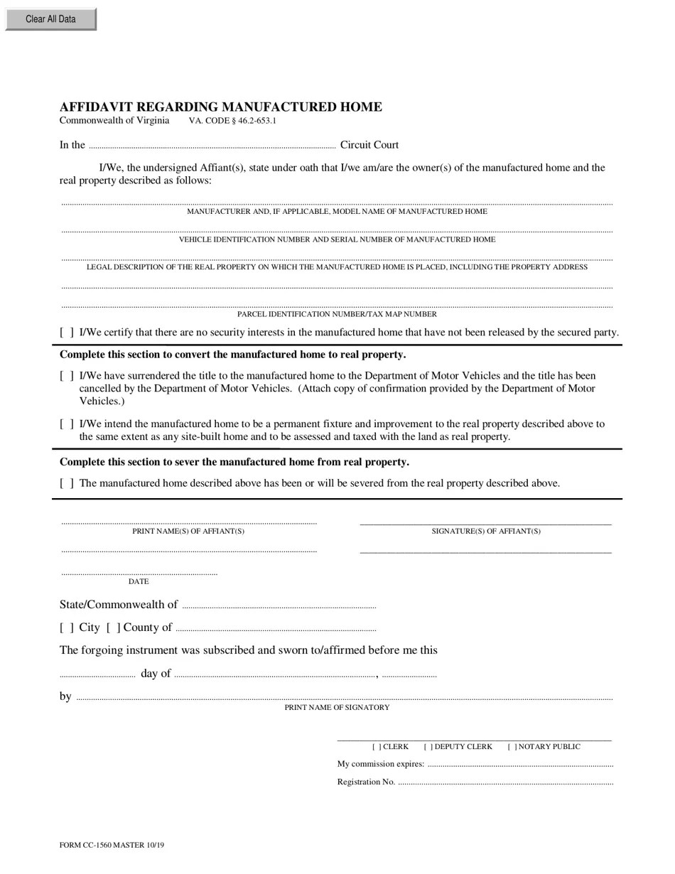 Form CC1560 Fill Out, Sign Online and Download Fillable PDF