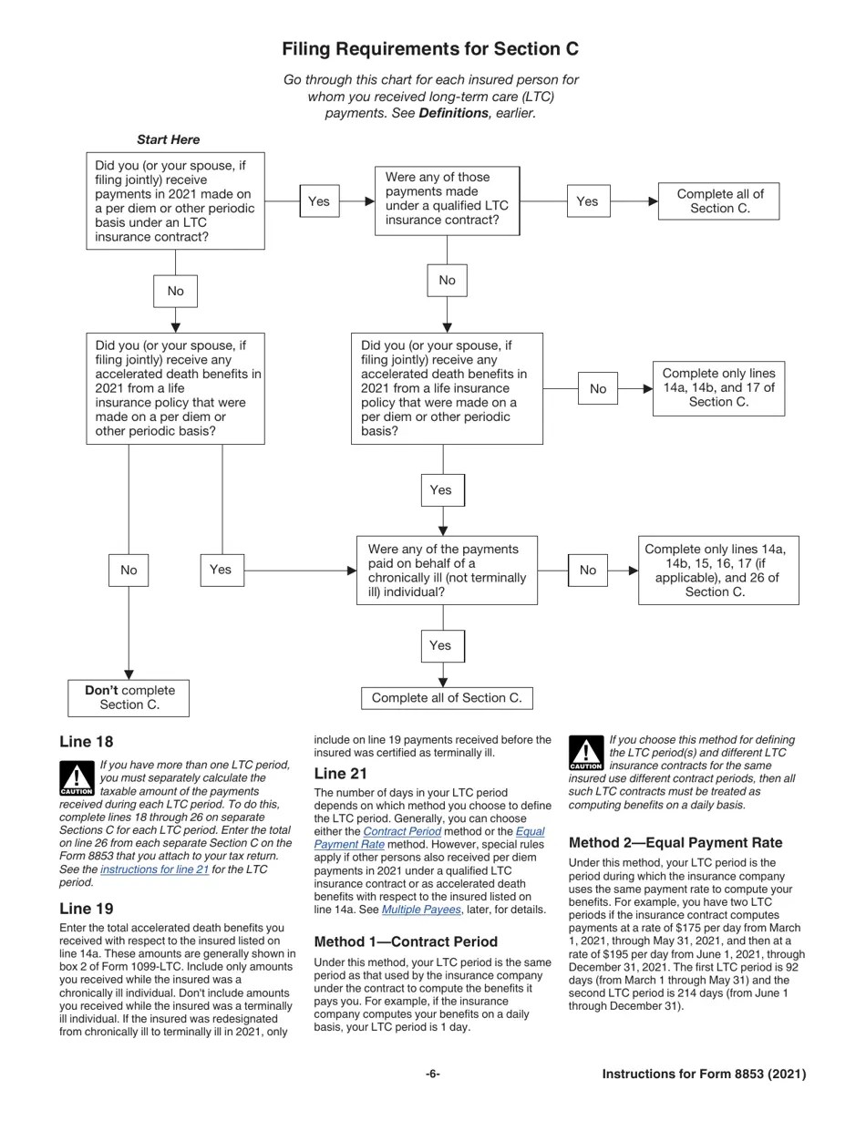Download Instructions for IRS Form 8853 Archer Msas and LongTerm Care