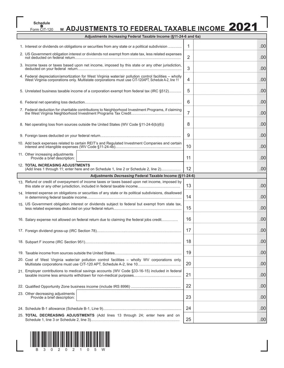 Form CIT120 Schedule B 2021 Fill Out, Sign Online and Download