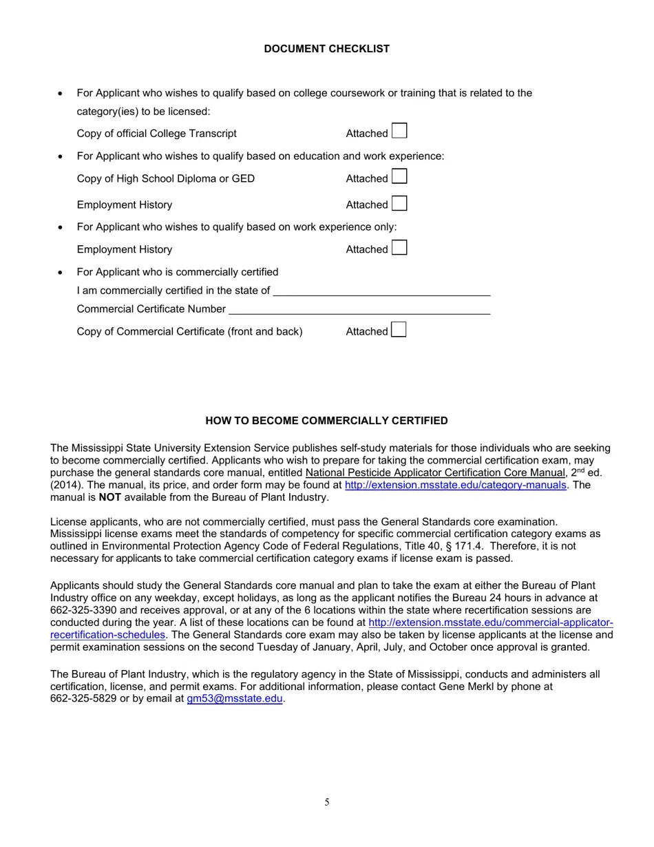 Mississippi License Exam Application Pest and Weed Control Fill Out, Sign Online and