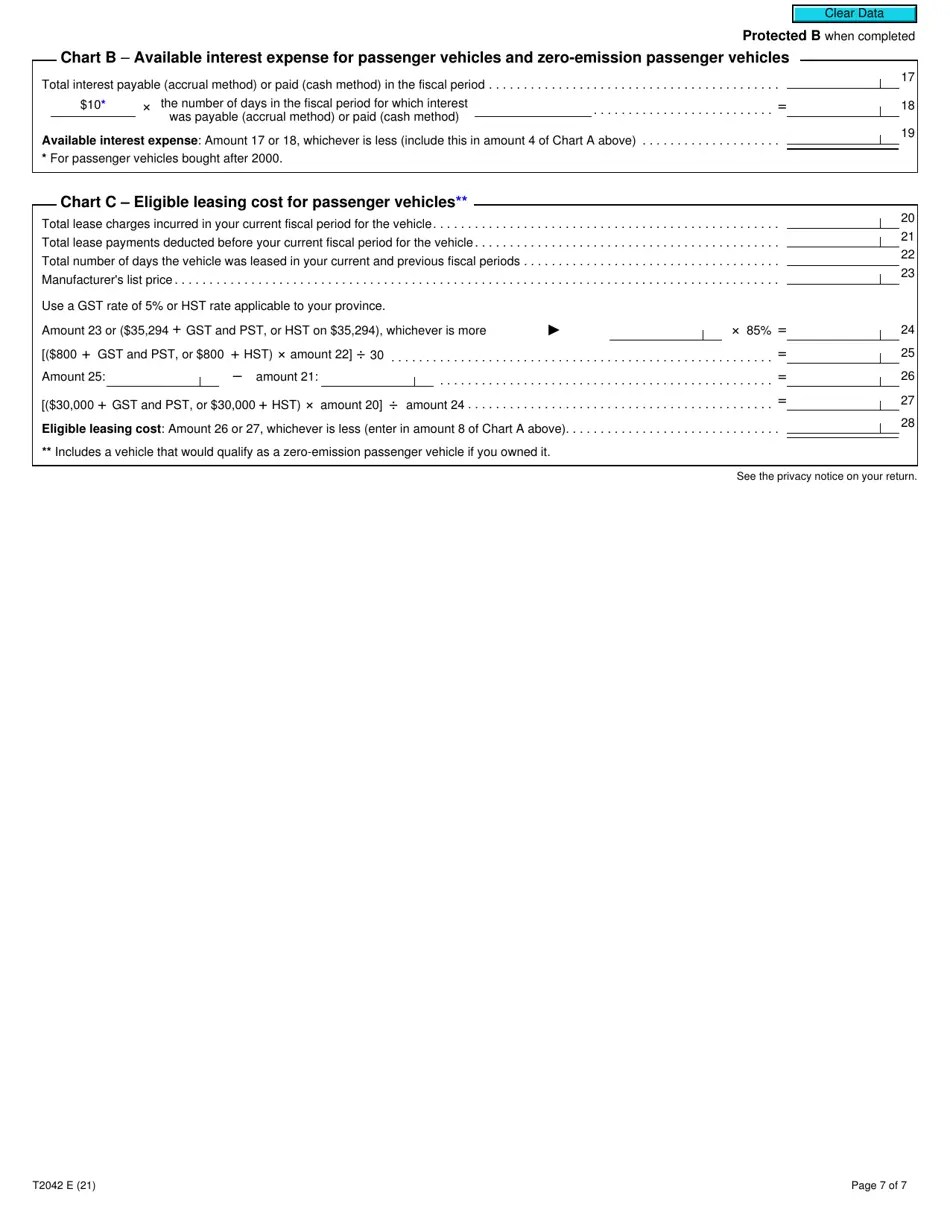 Form T2042 Fill Out, Sign Online and Download Fillable PDF, Canada