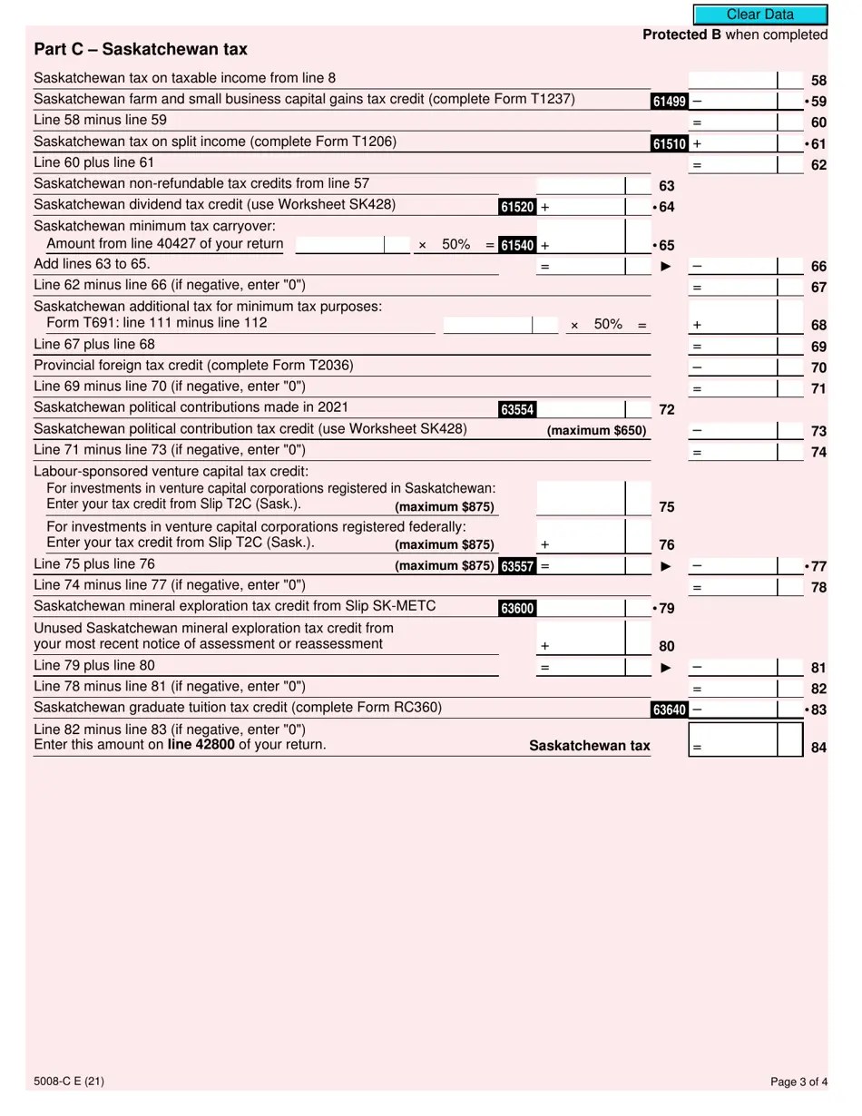 Form SK428 (5008C) 2021 Fill Out, Sign Online and Download