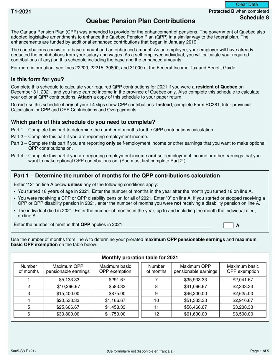 Form 5005S8 Schedule 8 2021 Fill Out, Sign Online and Download