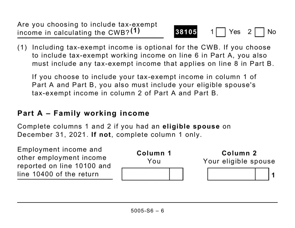 Form 5005S6 Schedule 6 Download Printable PDF or Fill Online Canada