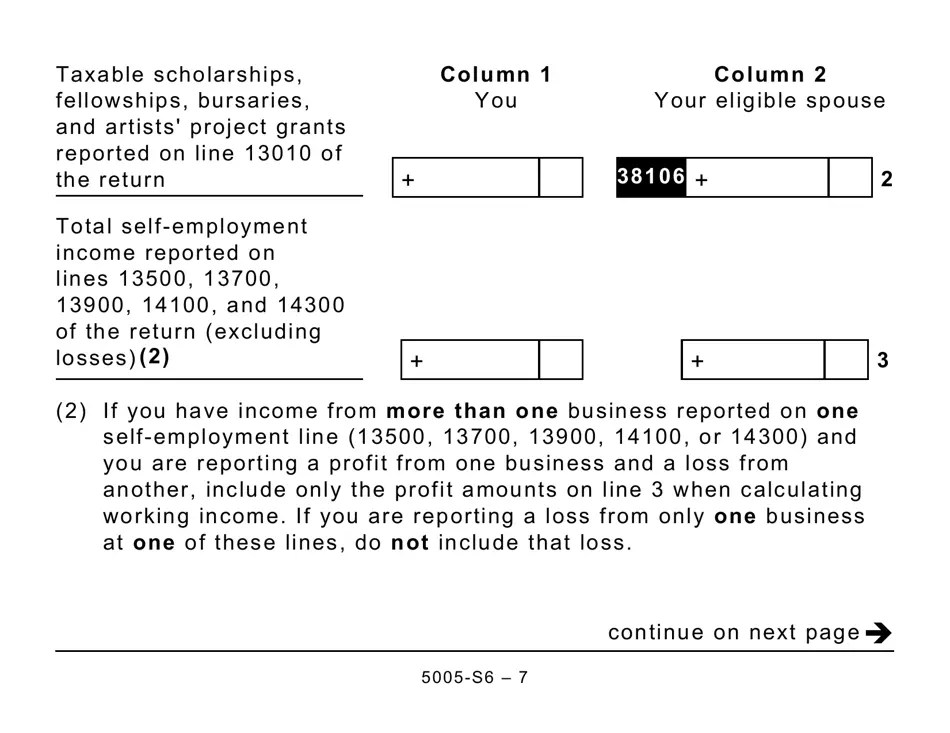 Form 5005S6 Schedule 6 Download Printable PDF or Fill Online Canada