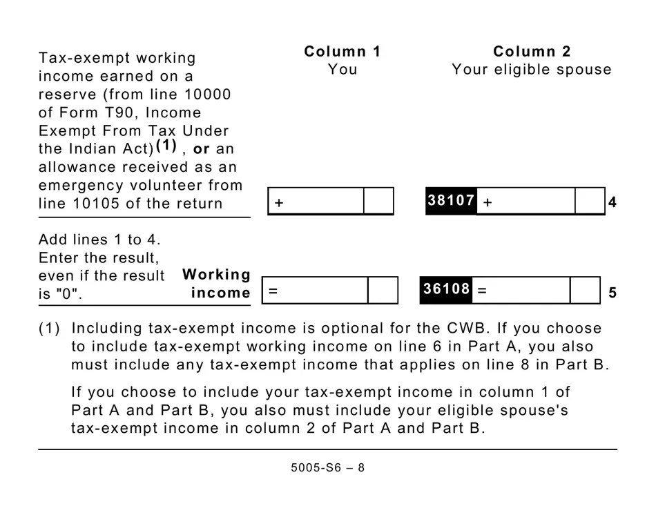 Form 5005S6 Schedule 6 Download Printable PDF or Fill Online Canada