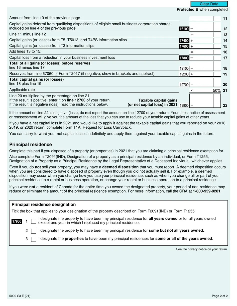 Form 5000S3 Schedule 3 2021 Fill Out, Sign Online and Download