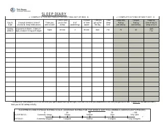 Sleep Diary Template - National Sleep Foundation Download Printable PDF