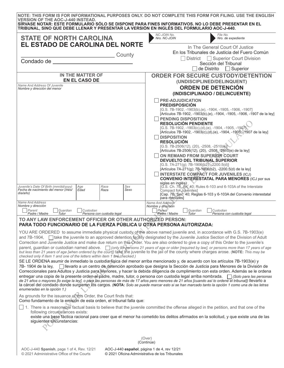 Form AOCJ440 Fill Out, Sign Online and Download Printable PDF